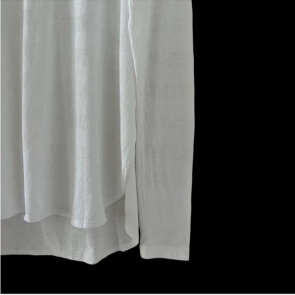 Theory White Side Snap Long Sleeve Tee Size Small - Picture 5 of 9